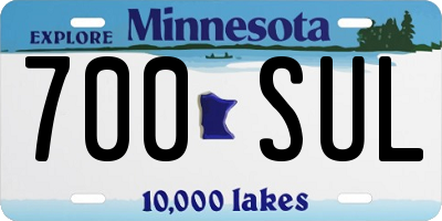 MN license plate 700SUL