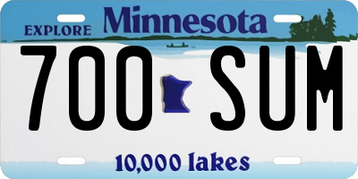 MN license plate 700SUM