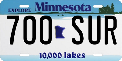 MN license plate 700SUR