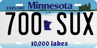 MN license plate 700SUX
