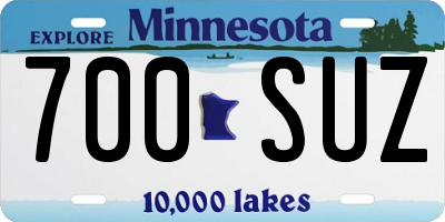 MN license plate 700SUZ