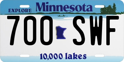 MN license plate 700SWF