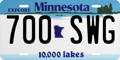 MN license plate 700SWG