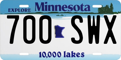MN license plate 700SWX