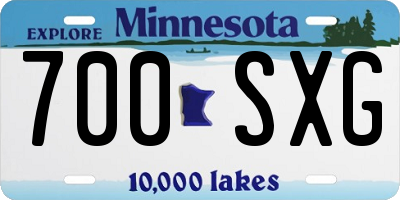 MN license plate 700SXG