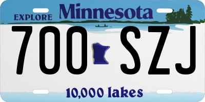 MN license plate 700SZJ