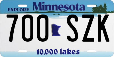 MN license plate 700SZK