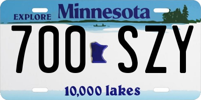 MN license plate 700SZY