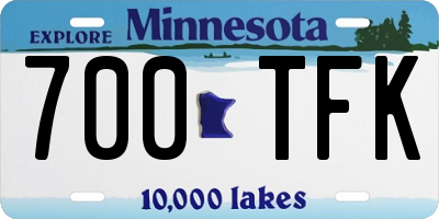 MN license plate 700TFK
