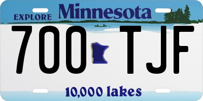 MN license plate 700TJF
