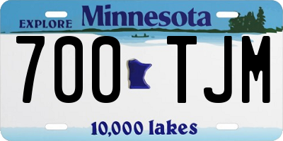 MN license plate 700TJM
