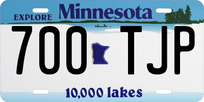 MN license plate 700TJP