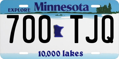 MN license plate 700TJQ