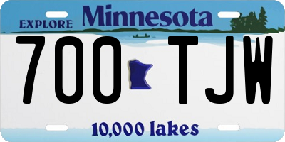 MN license plate 700TJW