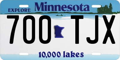 MN license plate 700TJX