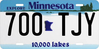 MN license plate 700TJY