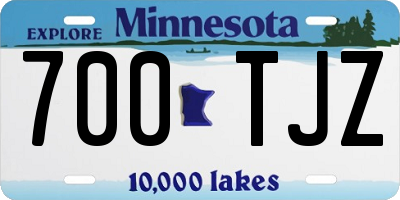 MN license plate 700TJZ