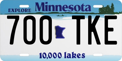 MN license plate 700TKE