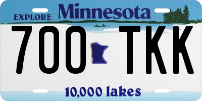 MN license plate 700TKK