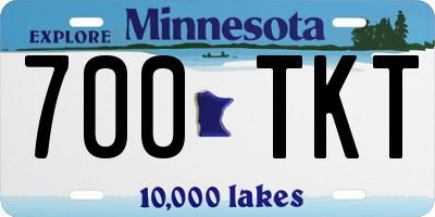 MN license plate 700TKT