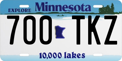 MN license plate 700TKZ