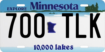 MN license plate 700TLK