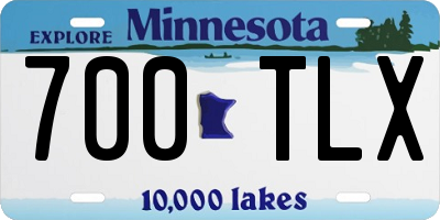 MN license plate 700TLX