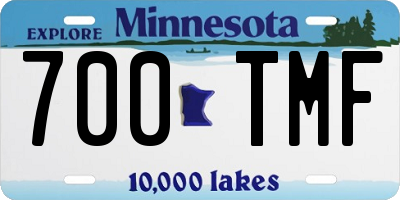 MN license plate 700TMF