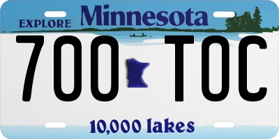 MN license plate 700TOC