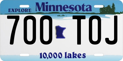 MN license plate 700TOJ