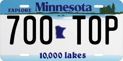 MN license plate 700TOP