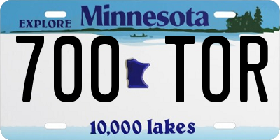 MN license plate 700TOR