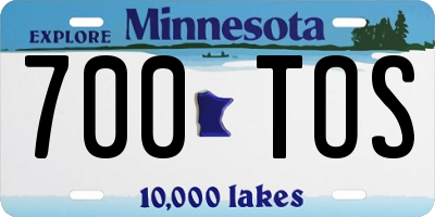 MN license plate 700TOS