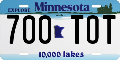 MN license plate 700TOT