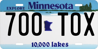 MN license plate 700TOX