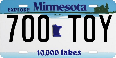 MN license plate 700TOY