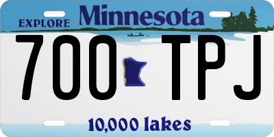 MN license plate 700TPJ