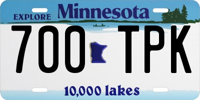 MN license plate 700TPK