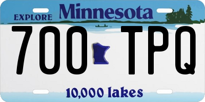MN license plate 700TPQ