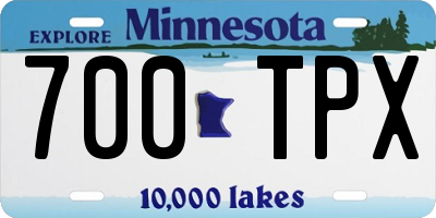 MN license plate 700TPX