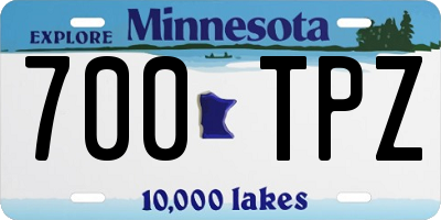 MN license plate 700TPZ