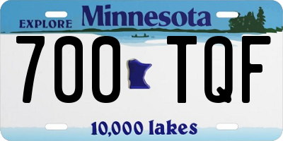 MN license plate 700TQF