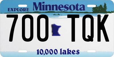 MN license plate 700TQK