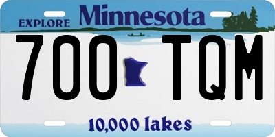 MN license plate 700TQM