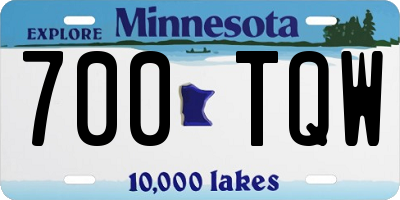 MN license plate 700TQW