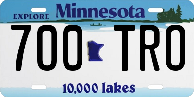 MN license plate 700TRO