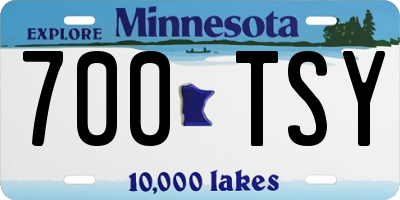 MN license plate 700TSY