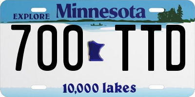 MN license plate 700TTD