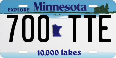 MN license plate 700TTE