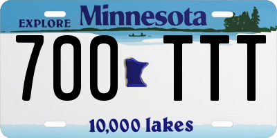 MN license plate 700TTT